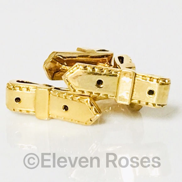 Hermès 18k Gold Belt Cufflinks Cuff Links - Picture 7 of 8